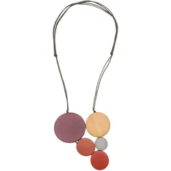 Kette mit Anhänger "Amba", Damen, Gr. one size, Holz, rot, COLLEZIONE ALESSANDRO, Basic, Halsketten, Holzscheiben als Anhänger in runden Formen