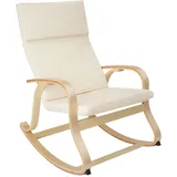 Tectake Schaukelstuhl Roca Baumwolle 65 x 100 x 94 cm Beige