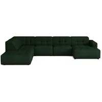 Emoebel24 Ecksofa U-form links 364x262x70 cm modular Sofa Bergi Grün - Grün