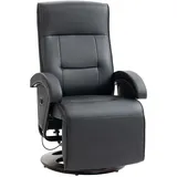 Homcom Relaxsessel Kunstleder 86 x 66 x 107 cm Schwarz mit Liegefunktion
