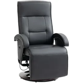 Homcom Relaxsessel Kunstleder 86 x 66 x 107 cm Schwarz mit Liegefunktion