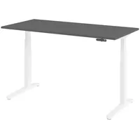 Bümö Schreibtisch, Graphit, Weiß, Nachbildung, Rechteckig, 160x74x80 cm, FSC