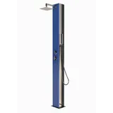 HAF Solardusche Ideal Solar Gartendusche CURACAO V2A Solardusche 25L Blaue Glasfront (Pooldusche mit Einhebelmischer, Mit 25L Solartank aus Aluminium), WPC Bodenplatte separat erhältlich Curacao