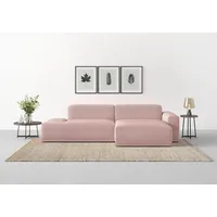 TRENDMANUFAKTUR Ecksofa TRENDMANUFAKTUR "Braga, mit hochwertigem Kaltschaum, L-Form, in Cord erhältlich" Sofas Gr. B/H/T: 275cm x 72cm x 160cm, Struktur fein JOIZ, Recamiere rechts, lila (flieder) modernes Sofa, Couch mit hohem Sitzkomfort, 27572160 cm (BHT)