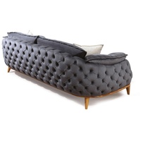 JVmoebel Chesterfield-Sofa Luxus Chesterfield 3+3+1 Couchgarnitur modernes Design stilvoll Neu, Made in Europe grau