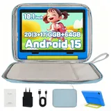 BUFO 10'' Android 64GB 1280x800 HD IPS WiFi 6 Lern Kinder Tablet (10", 64 GB, Android 15, 5G WiFi, Kids Bumper Blau, Elterliche Kontrolle, Anti-Blaulicht) blau