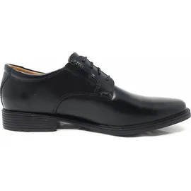 CLARKS Tilden Plain Derby, Black Leather, 42.5 EU