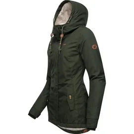 Ragwear Damen warme kurze Winterjacke mit Kapuze Monade Intl Dark Olive22 Gr. M - M