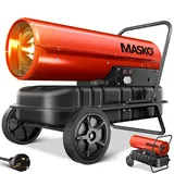 MASKO MASKO® Heizkanone 30kW Diesel Bautrockner Bauheizer Heißluftgenerator Heizgebläse 34L Tank mit Thermostat Ölheizer Luftstrom 750m3/h/Stunde) Ölbeheizung Heizlüfter Heizstrahler