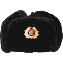 Max Fuchs MFH Russ. Fellmütze schwarz - schwarz