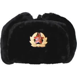 Max Fuchs MFH Russ. Fellmütze schwarz - schwarz