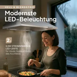 Levivo Dunstabzugshaube 60 cm Silber