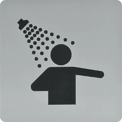 WC Symbole quadratisch selbstklebend - alufarbig , Duschraum