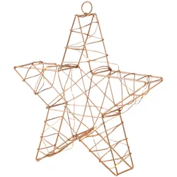 Weihnachtsstern kupfer Weihnachtsdekoration Stern Drahtgeflecht Adventsstern Wohnzimmer, Metall, Batterien, 15x LED, LxBxH 26x5x25 cm