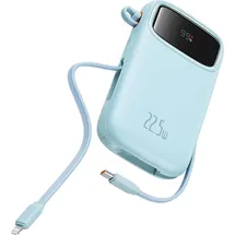 Baseus Qpow2 Dual-Kabel Digitalanzeige Schnellladung 22,5 W), 20000 mAh, Power Bank 20000mAh, blau