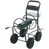 vidaXL Garten-Schlauchwagen 1/2" Anschluss Schlauchtrommel Schlauchaufroller 75 m Stahl