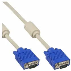 INLINE S-VGA Kabel, 15pol HD Stecker / Stecker, beige, 0,5m