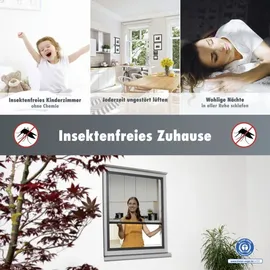 Primaster Fliegenschutz-Plissee 130 x 150 cm Anthrazit