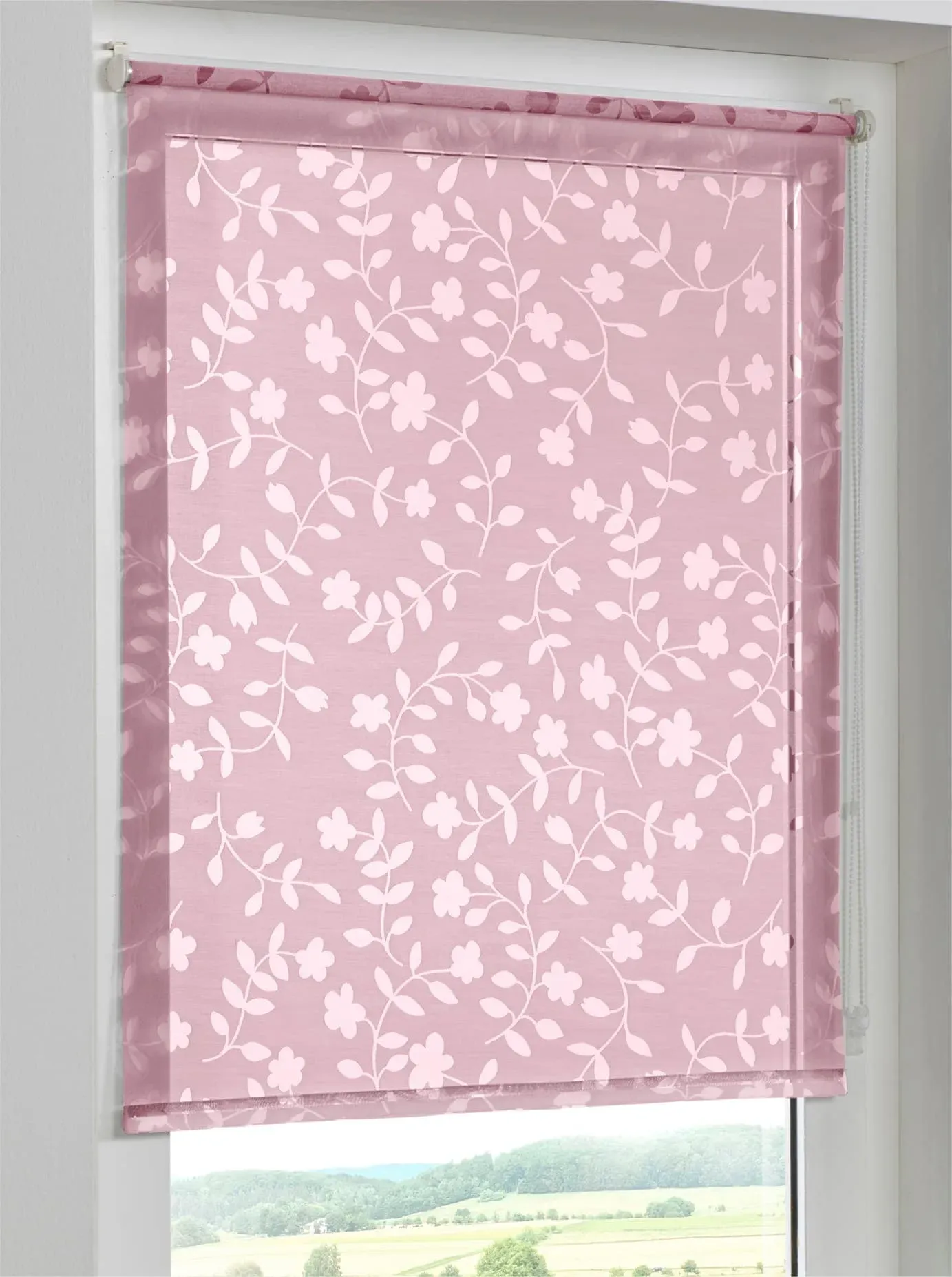 Raffrollo HEINE HOME Gr. 1, lila (mauve), B:45cm H:150cm, Raffrollos