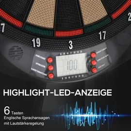 Homcom Elektronische Dartscheibe Kunststoff inkl. 6 Darts