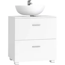 VASAGLE Custos Kollektion - Waschbeckenunterschrank mit 2 großen Schubladen, Badezimmerschrank, hohe Füße, für Waschbecken ohne Säule, 30 x 60 x 63,8 cm, wolkenweiß