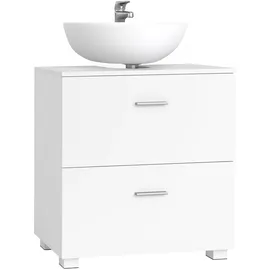 VASAGLE Custos Kollektion - Waschbeckenunterschrank mit 2 großen Schubladen, Badezimmerschrank, hohe Füße, für Waschbecken ohne Säule, 30 x 60 x 63,8 cm, wolkenweiß