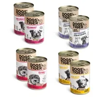 Dogs'n Tiger Dogs’n Tiger Adult Hundefutter, Nassfutter, Mixpaket Sensibelchen, Rind, Lamm, Huhn & Pferd, 8tlg-Set