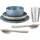 Koziol Club Set Skagen Geschirrset 10-tlg. nature flower blue