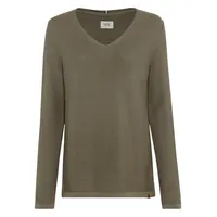 CAMEL ACTIVE Damen Feinstrickpullover mit V-Ausschnitt Olivgrün, Womenswear-S -