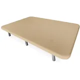 DUÉRMETE ONLINE - Verstärkte 3D-Polsterung, geräuscharm, mit 5 Verstärkungsstangen, 6 Metallfüße, 27 cm, 90 x 190 cm, Beige