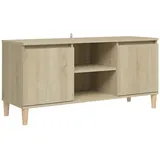 vidaXL TV-Schrank mit Massivholz-Beinen Sonoma-Eiche 103,5x35x50 cm