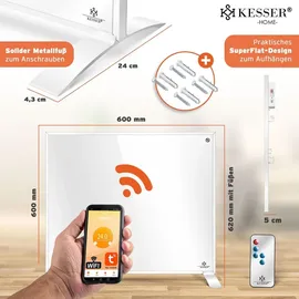 Kesser KESSER® Infrarotheizung Energiesparend 2in1 Standgerät & Wandmontage Elektroheizung mit Fernbedienung Thermostat & App-Steuerung Timer Elektrisch Heizpaneel Heizung Konvektor Standfüße