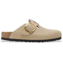 Birkenstock für Damen. 1030425 Boston Big Buckle Leder Clogs beige (38), Wohnung, Keine, Lässig