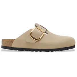Birkenstock für Damen. 1030425 Boston Big Buckle Leder Clogs beige (38), Wohnung, Keine, Lässig
