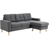 Homcom Ecksofa-193L x 136B x 85H cm-Dunkelgrau | Gr.: onesize