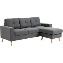 Homcom Ecksofa-193L x 136B x 85H cm-Dunkelgrau | Gr.: onesize