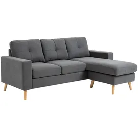Homcom Ecksofa-193L x 136B x 85H cm-Dunkelgrau | Gr.: onesize