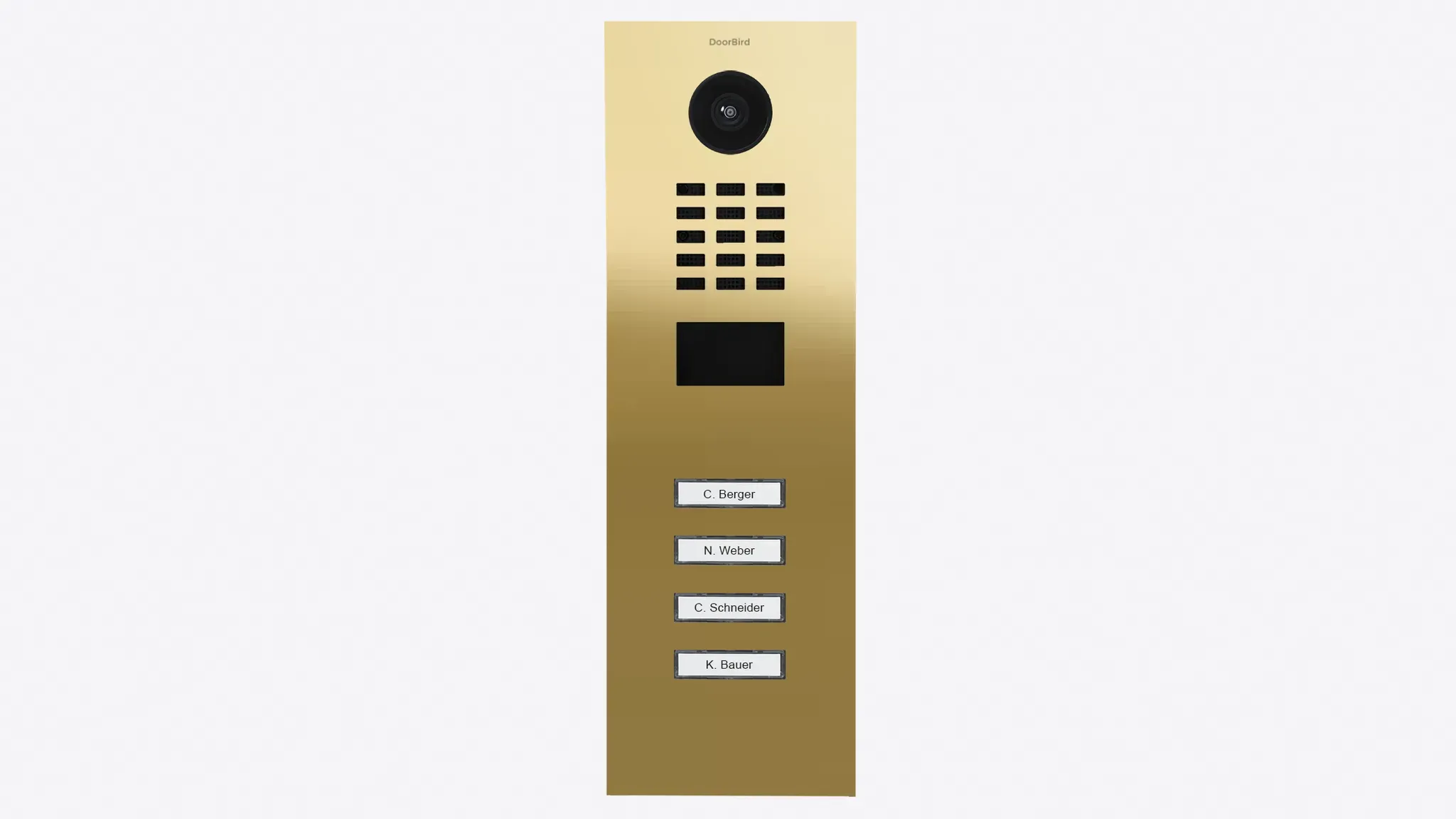DoorBird D2104V IP Video Türsprechanlage Messing-Optik als PVD Beschichtung, Edelstahl V4A, hochglanzpoliert