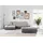 DOMO collection Eckcouch Kunstleder 3-Sitzer Grau/Silber