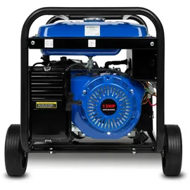 Eberth 5500 Watt Notstromaggregat Stromerzeuger Stromaggregat mit Fahrwerk, E-Start, 13 PS Benzinmotor, 4-Takt, 1-Phase, 2x 230V, 1x 12V,