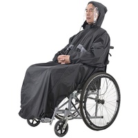 Bueuwe Rollstuhl Regenponcho mit ärmel, Universal Regenponcho für Rollstuhlfahrer, Regenschutz für Rollstuhlfahrer, Wasserdicht Regencape Poncho Erwachsene