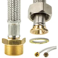 Tecuro Edelstahl Verlängerungsschlauch 1,50 m x 3/4 Zoll DN