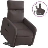 vidaXL Relaxsessel mit Aufstehhilfe Polyester 89,5 x 95,5 x 0 cm Dunkelbraun mit Rollen