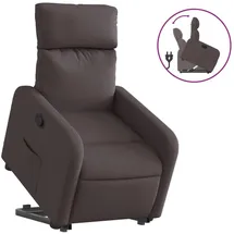vidaXL Relaxsessel mit Aufstehhilfe Polyester 89,5 x 95,5 x 0 cm Dunkelbraun mit Rollen