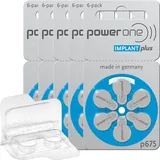 5x Varta Power One Implant Plus Hörgerätebatterien 6er Blister PR44 Blau