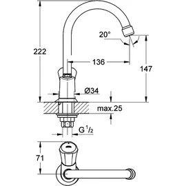 Grohe Costa Standventil chrom 20393001