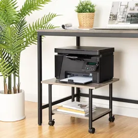 luxuskollektion Druckertisch mit arretierbaren Rollen und 2 Ebenen, Industrie-Design