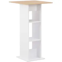 vidaXL Bartisch 60 x 60 x 110 cm Weiß und Sonoma-Eiche