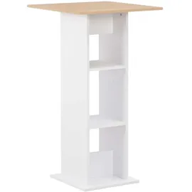 vidaXL Bartisch 60 x 60 x 110 cm Weiß und Sonoma-Eiche