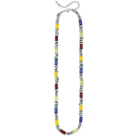 FIRETTI Edelstahlkette mit bunten Hämatit blau/braun/gelb/grün